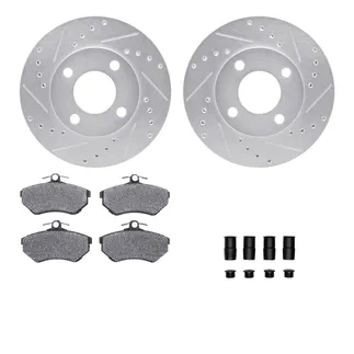 R1 Concepts WGYH1-73039 eLINE Rotor - Drilled & Slotted - Silver W/ Semi-Met Pads